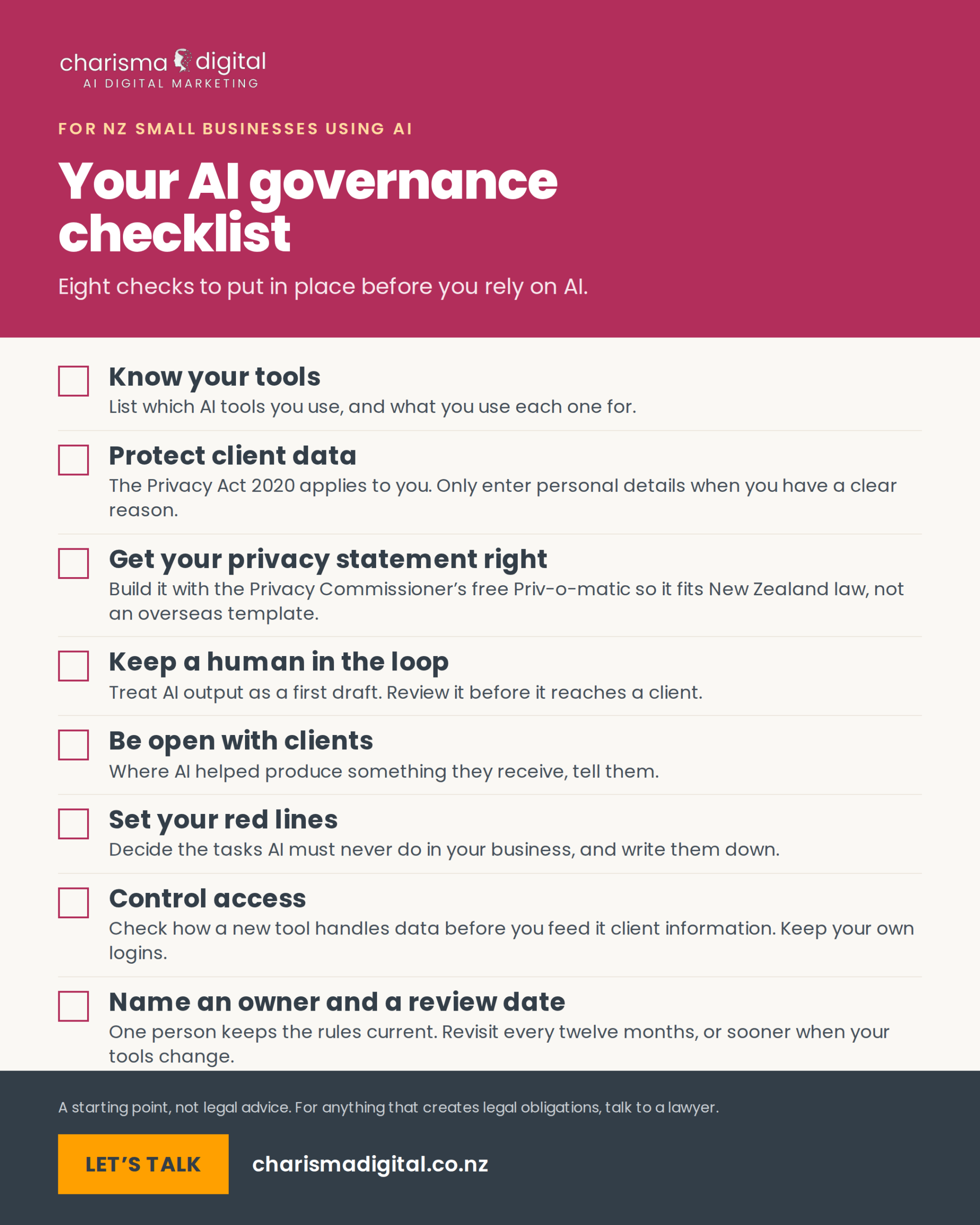 The AI governance checklist